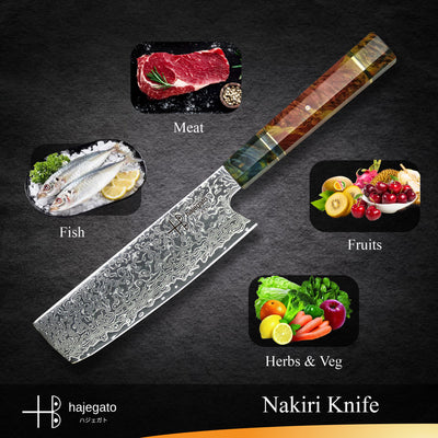 Unique Damascus 7 inch Japanese Nakiri Chefs Knife