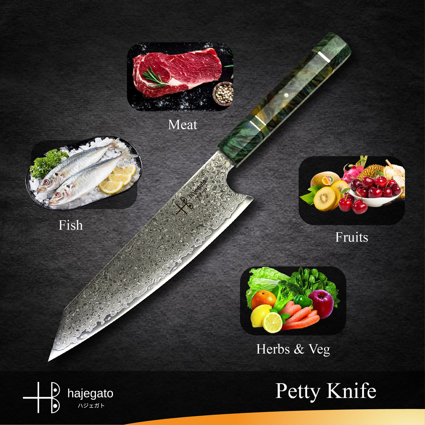 HexClad 8” Ultra Sharp Chef Knife - Japanese Damascus Stainless Steel Full  Ta