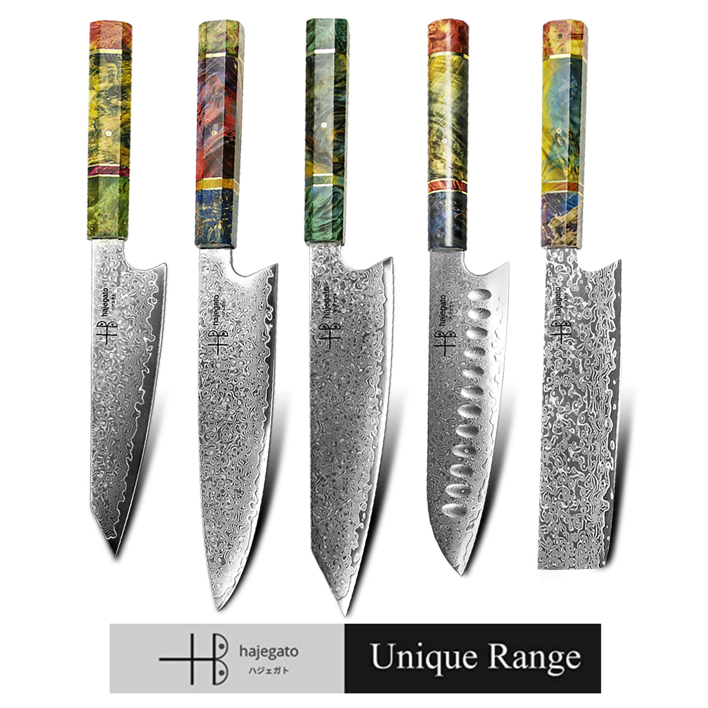 hajegato Damascus Chef Knife Nakiri Unique Handle Professional 7 inch Japanese Chefs Kitchen Knife VG10 67 Layers Damascus Steel Knive with Sheath