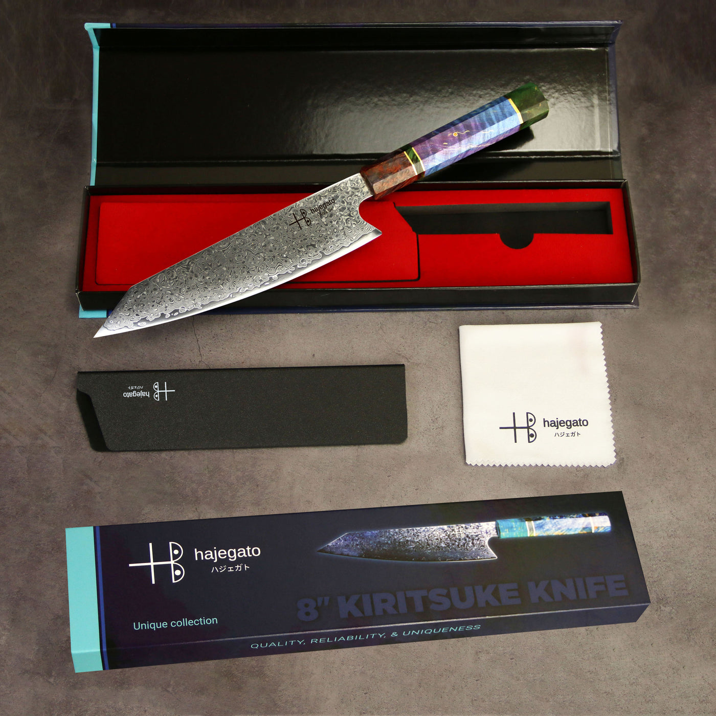 Unique Damascus 8 inch Japanese Kiritsuke Chefs Knife