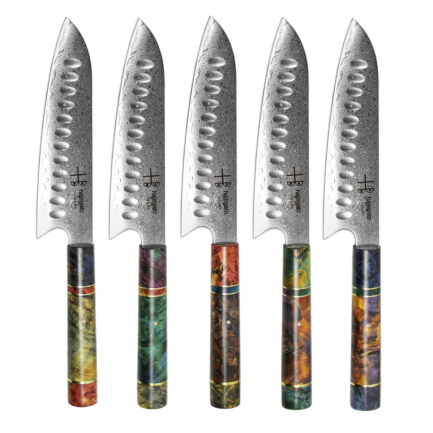 Unique Damascus 7 inch Japanese Santoku Chefs Knife